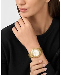 Plein Sport Women's Glam Three Hand Quartz Ion Plated Yellow Gold Bracelet Watch, 40mm