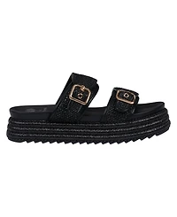 Gc Shoes Women's Lorena Woven Double Band Slide Platform Sandals