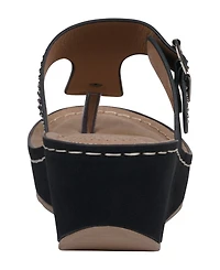 Gc Shoes Women's Alani Embellished Thong Wedge Sandals