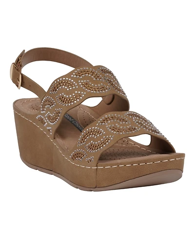 Gc Shoes Women's Alexia Embellished Wedge Sandals