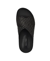 Calvin Klein Women's Pacen Woven Crisscross Flat Sandals