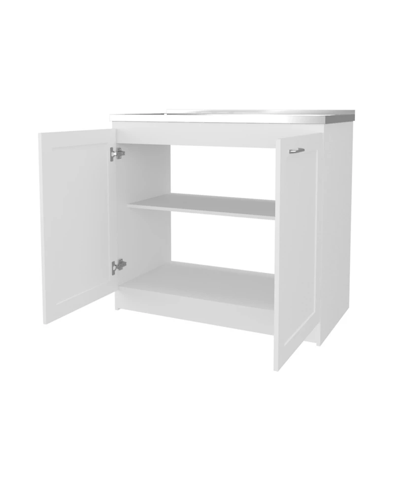 Haivana Utility Sink Base Cabinet with Double Doors and Interior Shelf