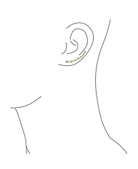 Bling Jewelry Cz Curved Crawlers Wire Cubic Zirconia Ear Cuff Cartilage Earring Gold Plated