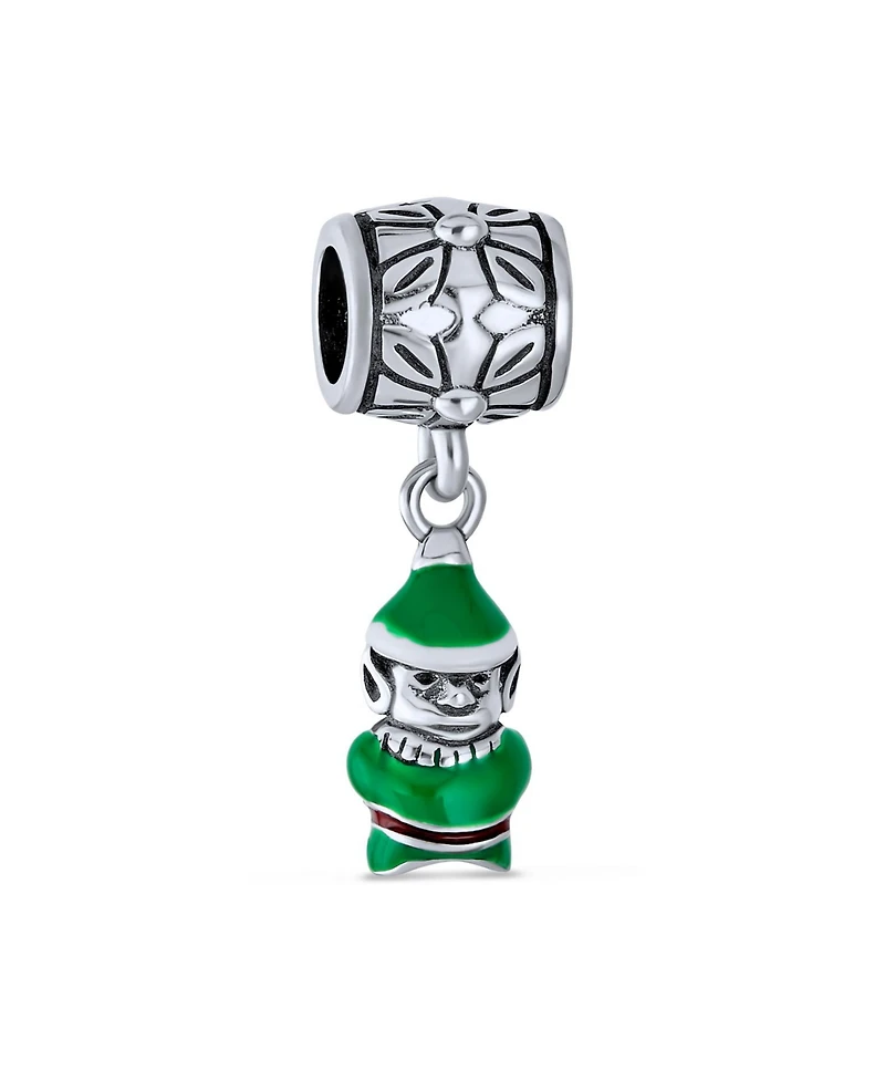 Bling Jewelry Christmas Charm Bead Santa Helper Elf Enamel European Bracelet Sterling Silver