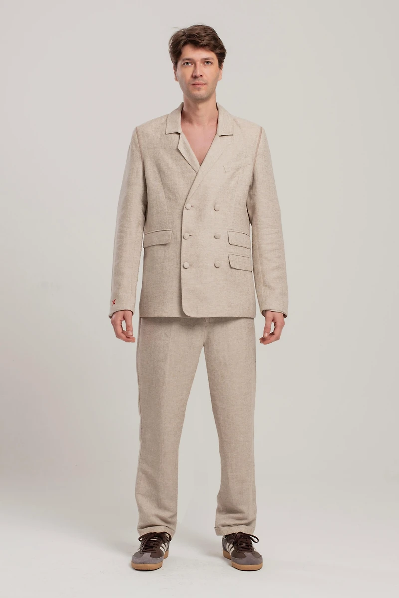 Pcfg Men's Free Heaven Linen Oversized Blazer
