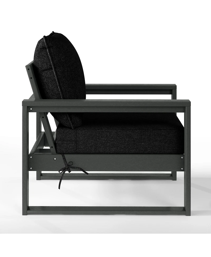Outdoor Modern 3-Piece Hdpe Patio Sofa Set with Side Table