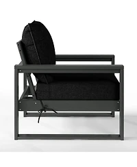Outdoor Modern 3-Piece Hdpe Patio Sofa Set with Side Table