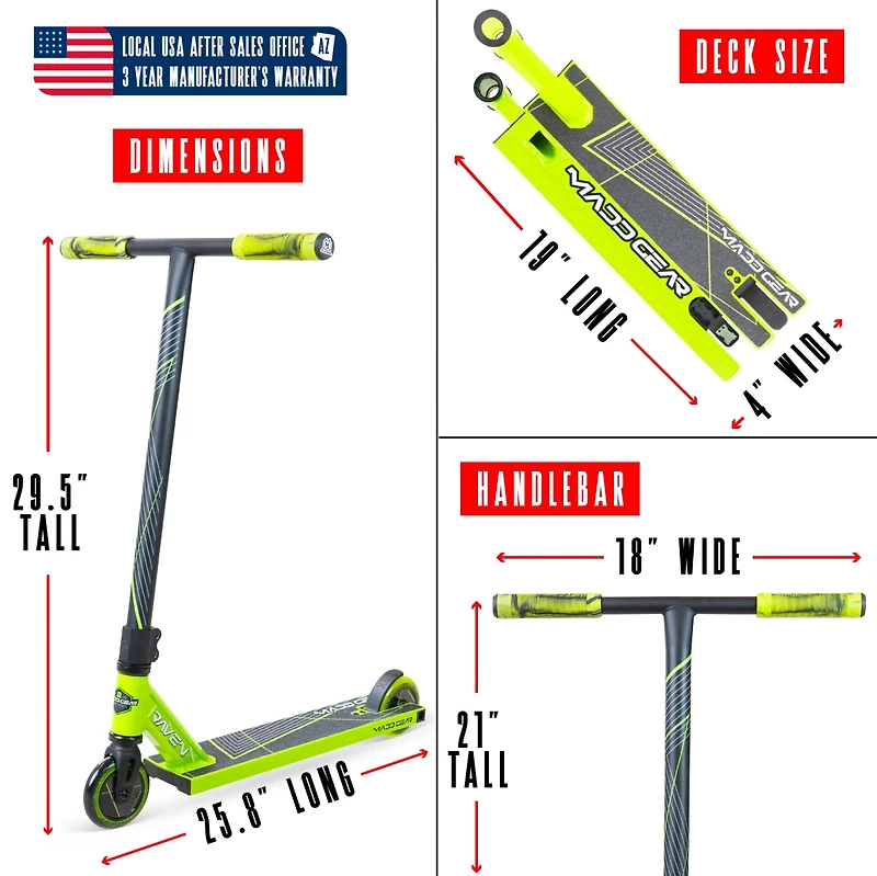 Pro Stunt Scooter for Kids Ages 5 - 12 – Lightweight Durable Trick Scooter for Skatepark and Street – Madd Gear MG1