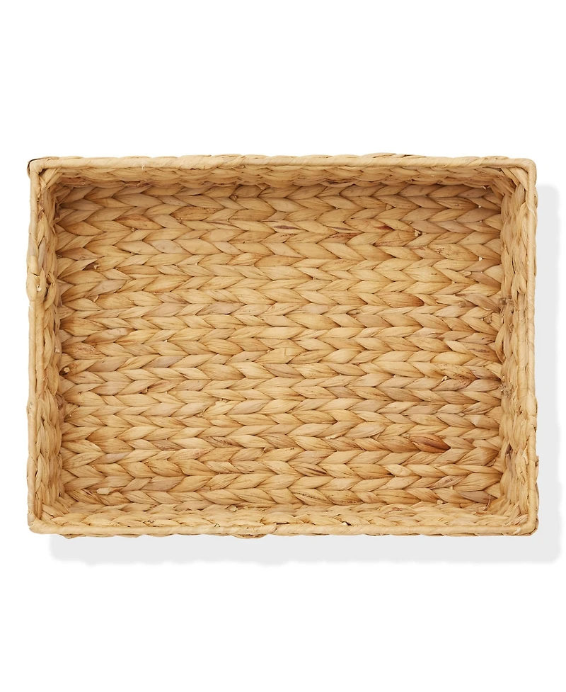 Casafield (Set of 4) Water Hyacinth 12-1/2"x17"x5" Pantry Baskets w/ Chalkboard Labels and Marker