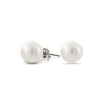 Bling Jewelry Set Of 3 White Black Pink Simulated Pearl Stud Ball Earrings Sterling Silver 8MM