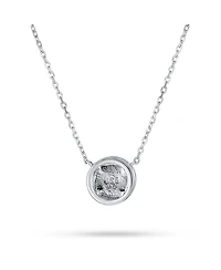 Bling Jewelry Classic Round 1CT Solitaire Bezel Set Blue White Fire Orange Created Opal Pendant Station Necklace Gold Plated.925 Sterling Silver