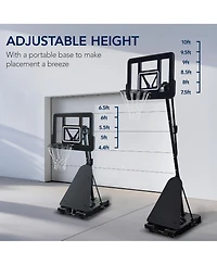 Best Choice Products Adjustable 4.4-10ft Basketball Hoop, Portable Goal w/Shatterproof Backboard