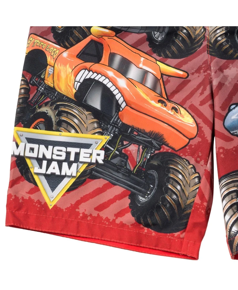 Monster Jam Toddler Boys Swim Trunks Bathing Suit