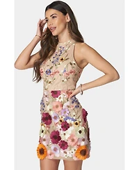 Bebe Women's Mock Neck Sleeveless Short Dress