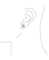 Bling Jewelry Geometric Square Cubic Zirconia Pave Cz Pyramid Stud Earrings .925 Sterling Silver