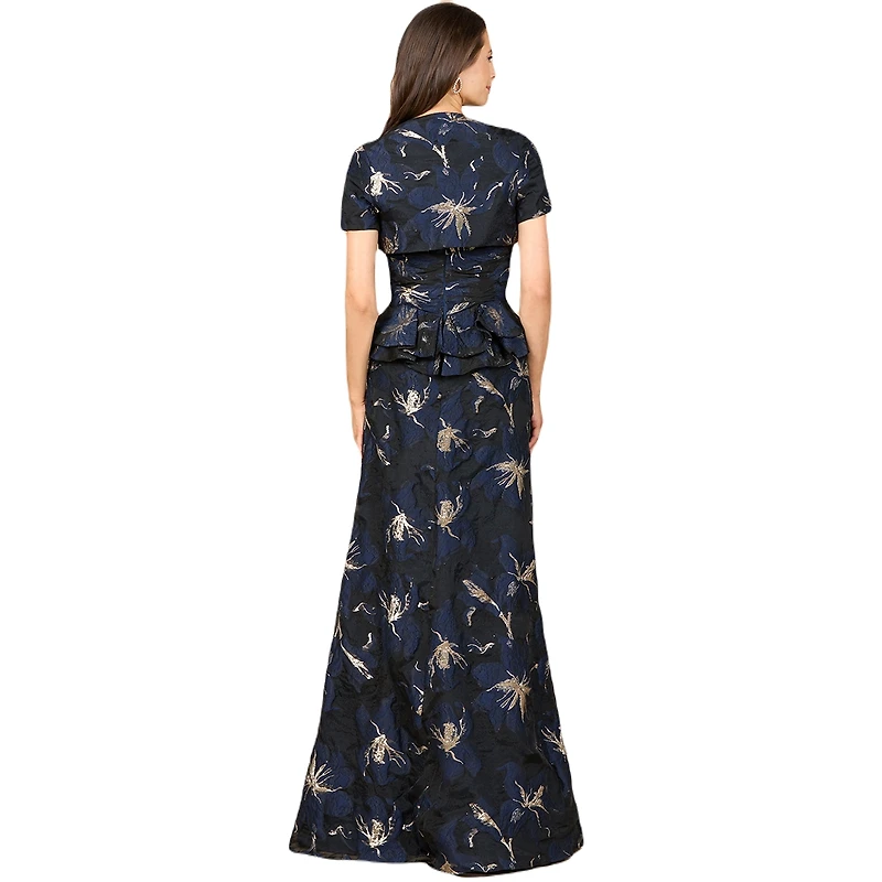 Lara Women's Strapless Brocade Gown with Bolero