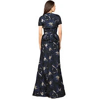 Lara Women's Strapless Brocade Gown with Bolero