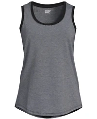 Lands' End Women's Sleeveless Power Performance Scoop Neck Curved Hem Tunic Tank