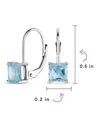 Bling Jewelry Classic Cubic Zirconia Square Princess Cut Solitaire Cz Lever back Earrings Gold Plated .925 Sterling Silver