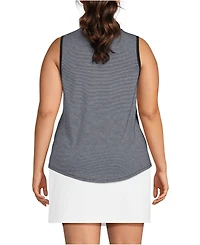 Lands' End Plus Sleeveless Power Performance Scoop Neck Curved Hem Tunic Tank