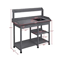 Yaheetech Potting Bench Outdoor Garden Work Bench Station
