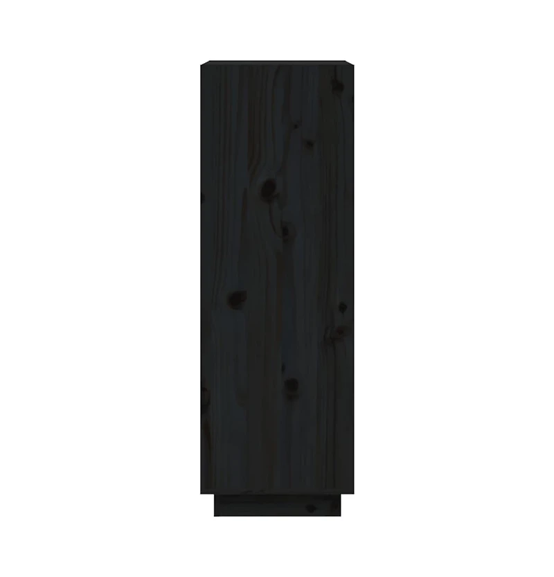 Book Cabinet/Room Divider Black 23.6"x13.8"x40.6" Solid Wood Pine