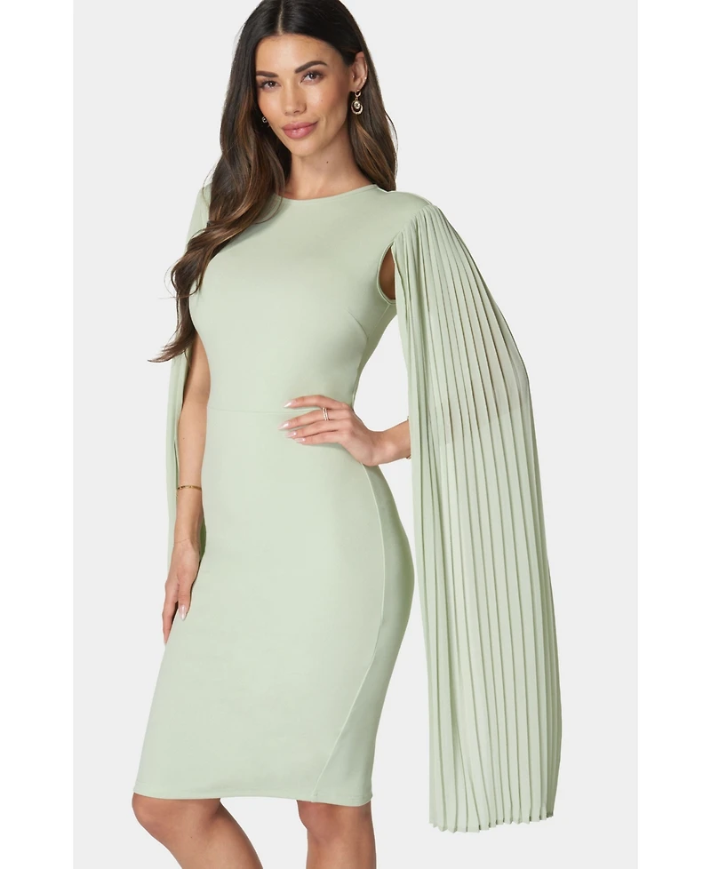 Bebe Women's Cape Sleeve Midi Dress