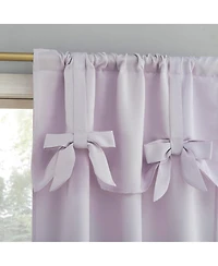 Emma Generation Bow Valance Semi-Sheer Rod Pocket Curtain Panel
