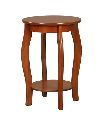15 Inch 2-Tier Round End Table with Storage Shelf
