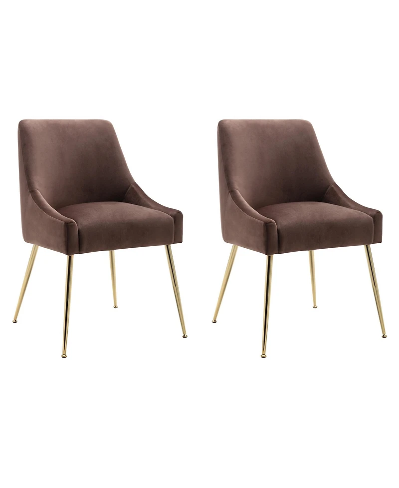 Upholstered Performance Velvet Accent Chair With Metal Leg (Set of 2)