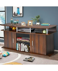 63 Inch Tv Entertainment Console Center with 2 Cabinets