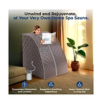 SereneLife Compact & Portable Steam Sauna - One-Person Detox & Relaxation Tent (Gray
