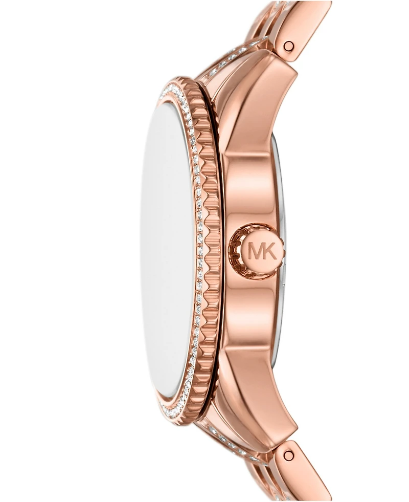 Michael Kors Women's Ritz Chronograph Rose Gold-Tone Stainless Steel Watch, 35mm
