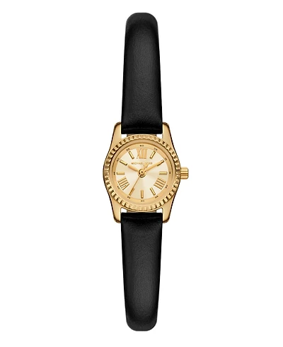 Michael Kors Women's Lexington Black Leather Watch, 19mm
