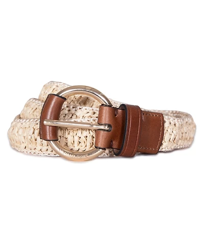 Michael Kors 32mm Woven Raffia Belt