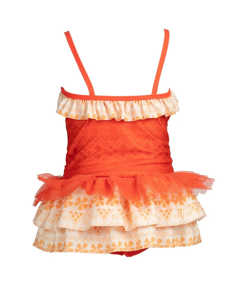 Moana Little Girls Princess Upf 50+ Tankini Top and Swim Skirt