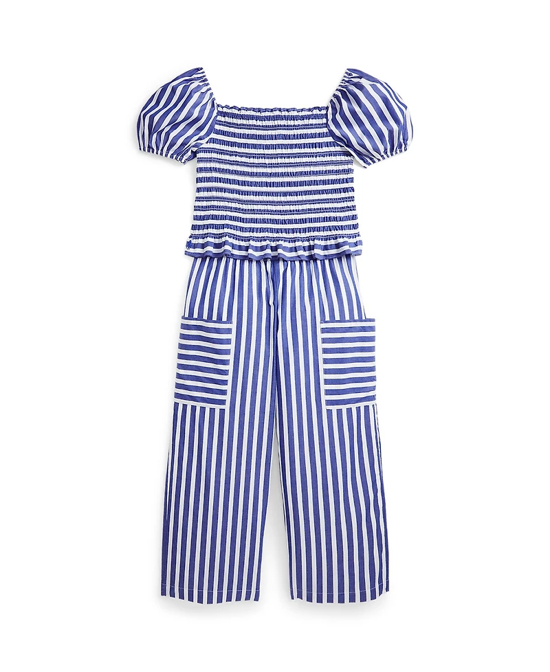 Polo Ralph Lauren Big Girls 2-Piece Striped Top Cropped and Pant Set