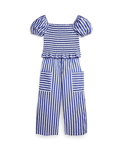 Polo Ralph Lauren Big Girls 2-Piece Striped Top Cropped and Pant Set