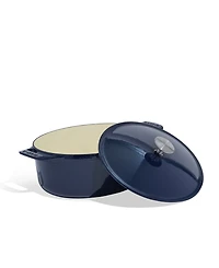 Made Enameled Cast Iron 7.5-Quarts Oval Dutch Oven with Lid