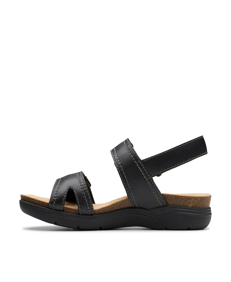 Clarks Collection Women's April Clover Riptape Flat Sandals