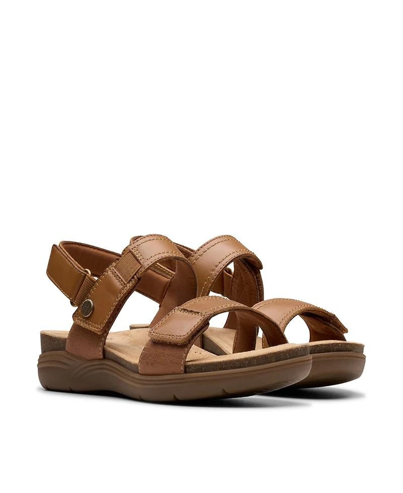 Clarks Collection Women's April Clover Riptape Flat Sandals