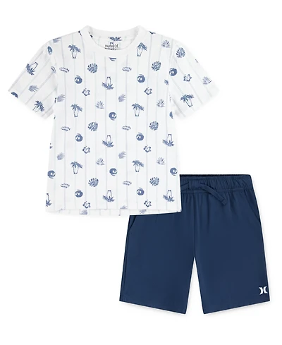Hurley Toddler Boys 2-Piece Printed T-Shirt and Woven Shorts Set
