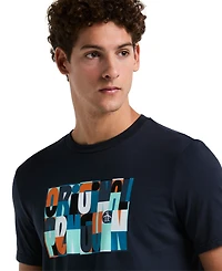 Original Penguin Men's Slim Fit Short Sleeve Crewneck Colorblocked Logo Graphic T-Shirt
