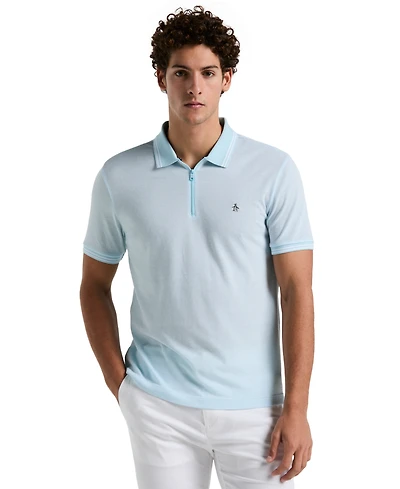 Original Penguin Men's Quarter-Zip Jacquard Polo Shirt