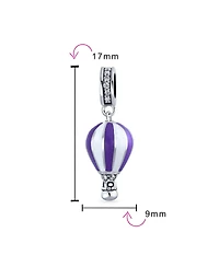 Bling Jewelry Vacation Travel Crystal Hot Air Balloon Dangle Charm Bead European Bracelet