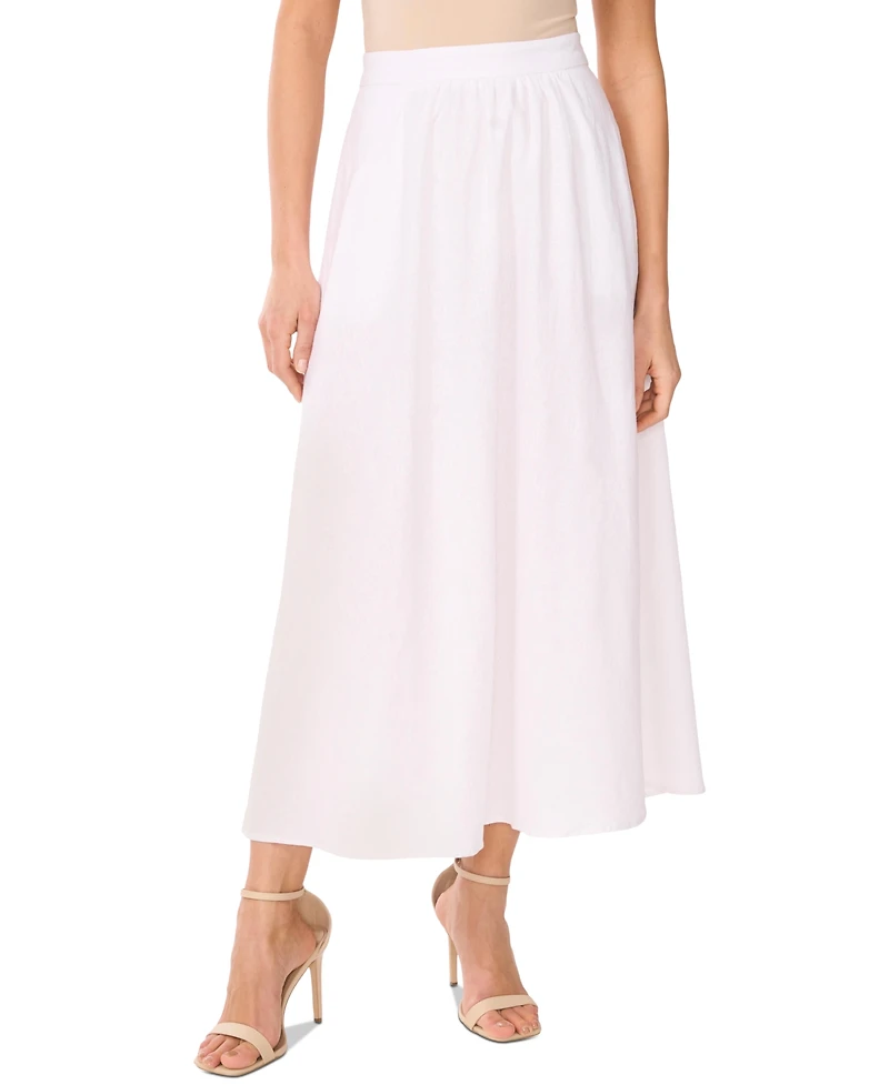 Vince Camuto Women's A-Line Linen-Blend Midi Skirt