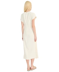 Luxely Women's Tie-Front Short-Sleeve Faux-Wrap Midi Dress