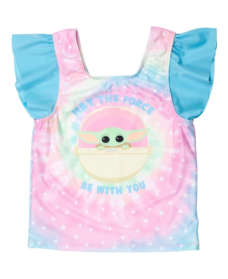 The Mandalorian Girls Star Wars Yoda Pullover Tankini Top and Bikini Bottom Swim Set