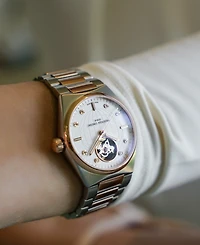 Frederique Constant Women's Swiss Automatic Highlife Diamond (1/20 ct. t.w.) Two-Tone Stainless Steel Bracelet Watch 34mm