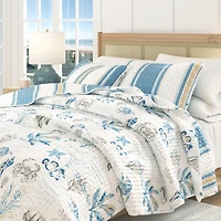 Linery & Co. Reversible Stripe and Coastal Quilt Set with Shams